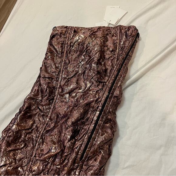 Redemption Womens NWT Textured Rose Gold Mini Tube Dress sz 36 IT 0 US - Picture 15 of 16